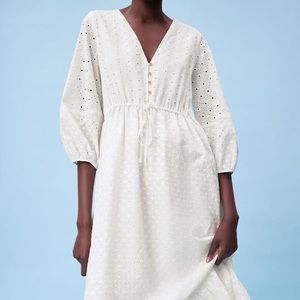 Midi Openwork Embroidered Dress